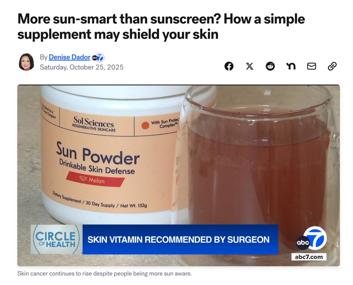 ABC7 News feature: More sun-smart than sunscreen? How a simple supplement may shield your skin