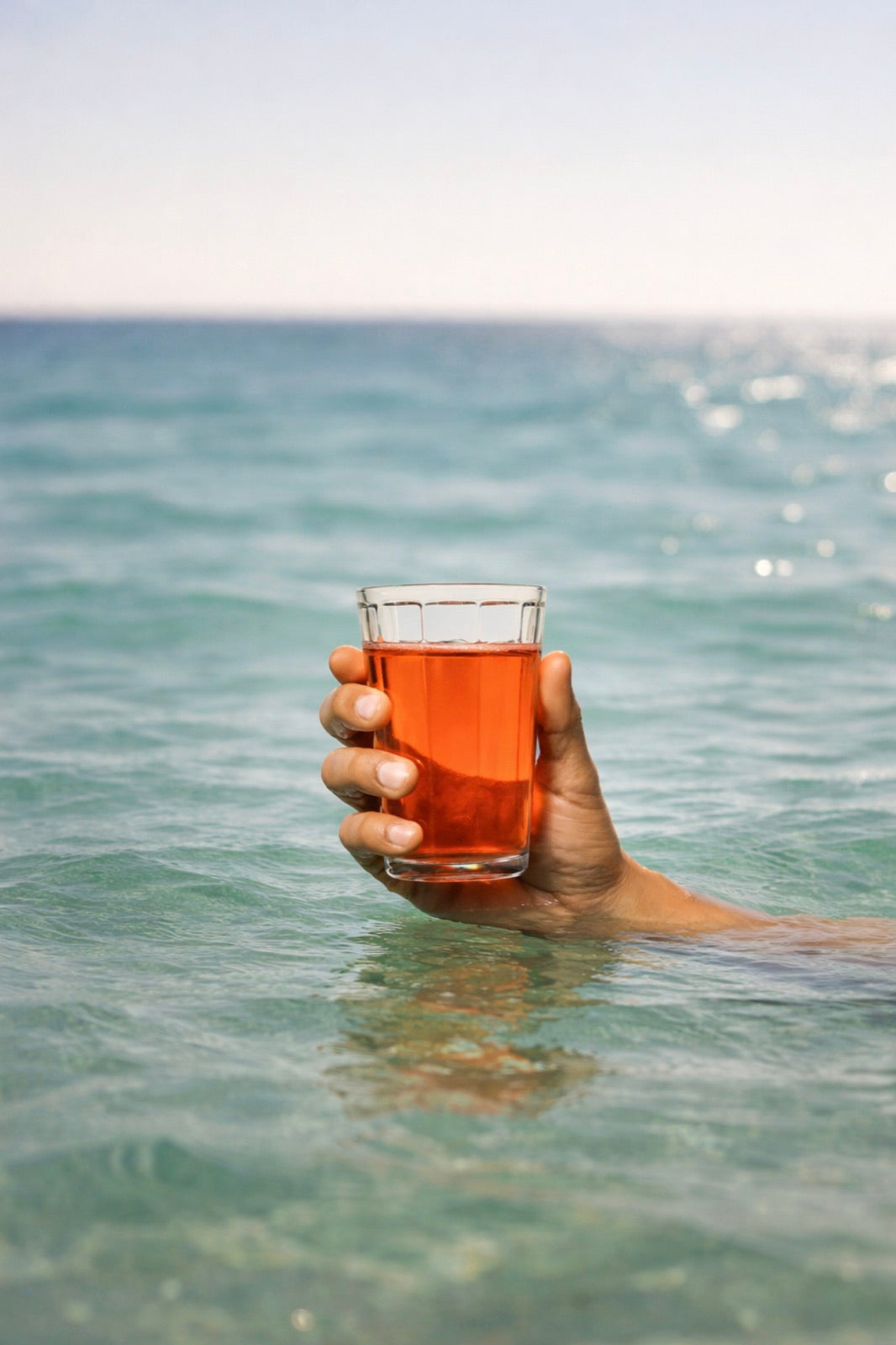 Sun Powder drink over ocean water