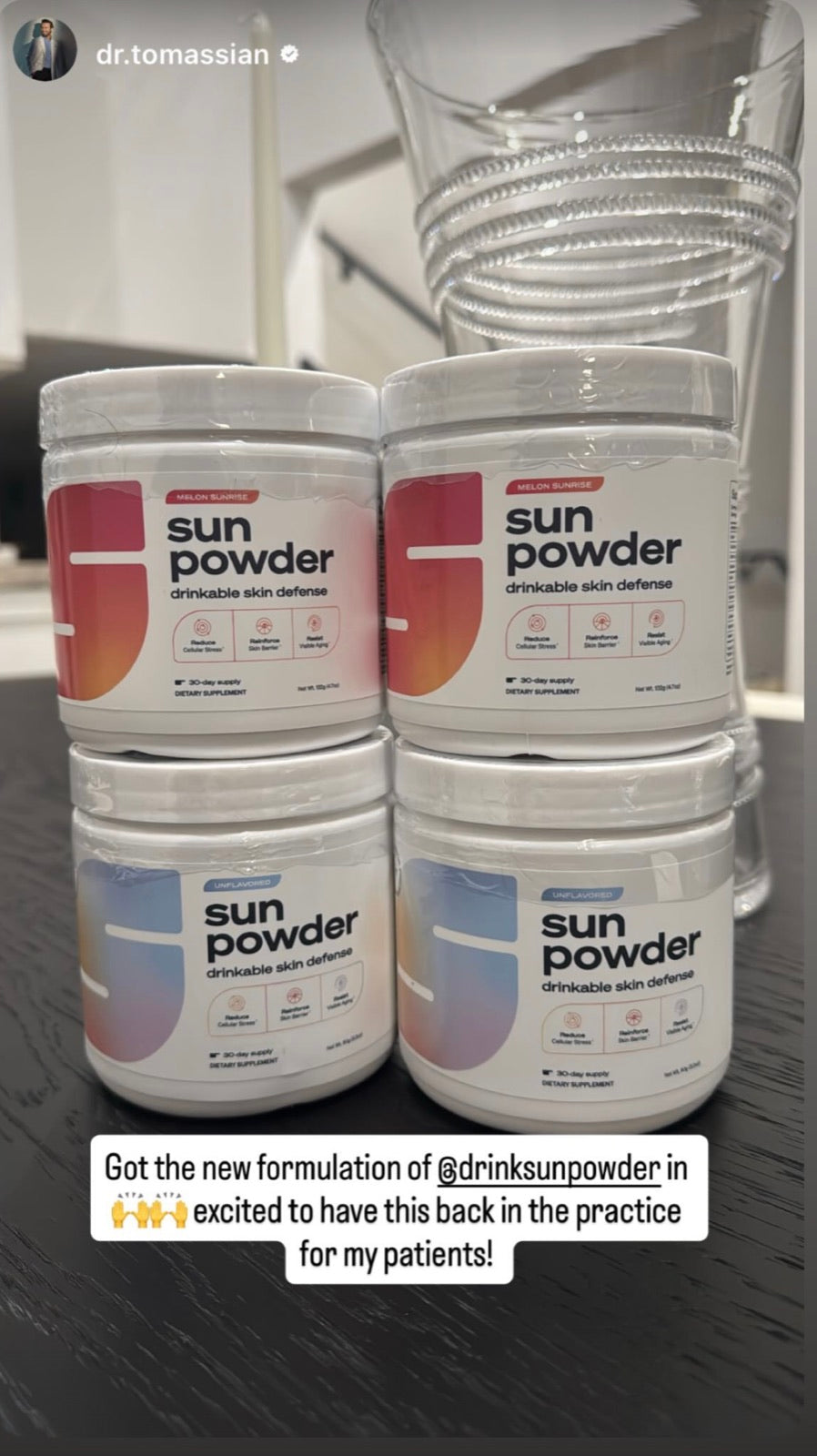 Dr. Tomassian with Sun Powder
